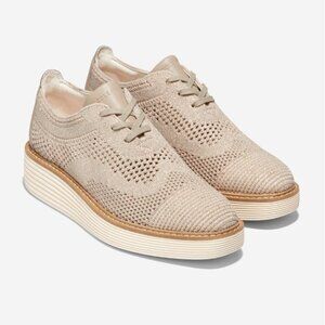 Cole Haan ØriginalGrand Stitchlite Platform Wingtip Oxfords sz 6.5 in Rye